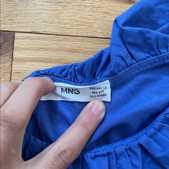 🧡Blue Ruffled Women's Top Mango - Picture 2 of 2